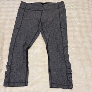 lululemon athletica Gray Capri Leggings with Ruched Hem
